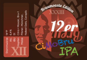 Etikett des 12er Brew CiMoBru IPA (Braumeister Edition)