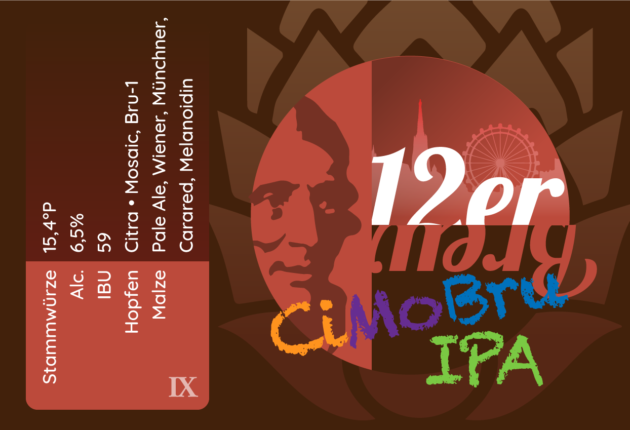 Etikett des 12er Brew CiMoBru IPA